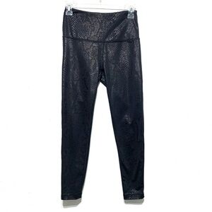 Everlast Faux Leather Snake Look High-Rise Cropped Leggings Womens size Small